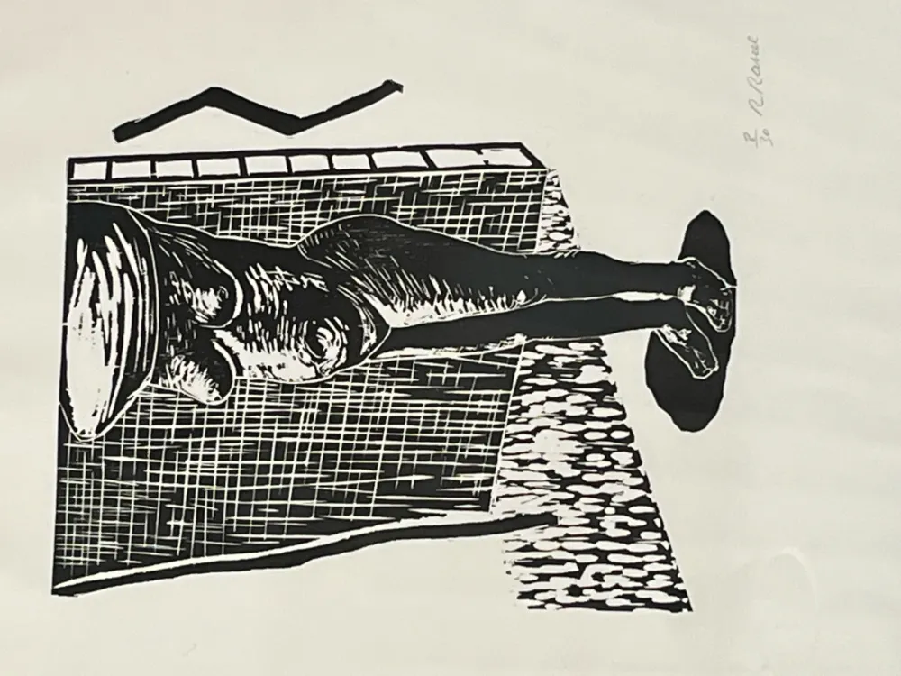 木版 Raveel - Naakt (i)