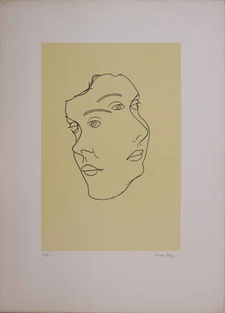 リトグラフ Ray - Les six masques voyants