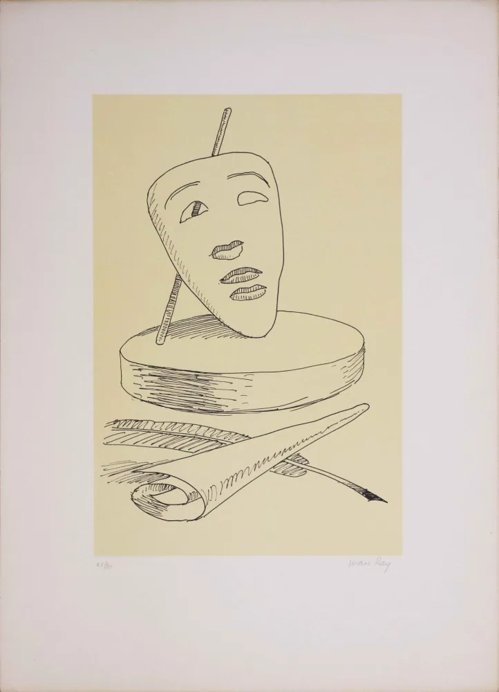 リトグラフ Ray - Les six masques voyants