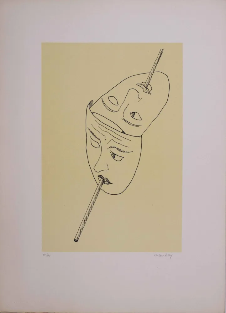 リトグラフ Ray - Les six masques voyants