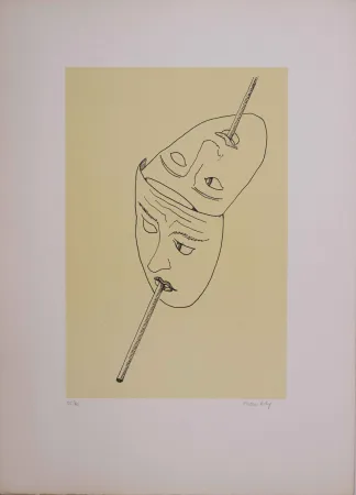 リトグラフ Ray - Les six masques voyants