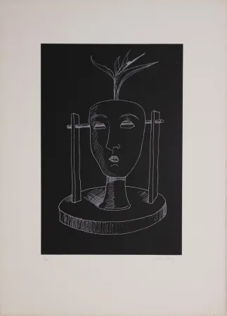 リトグラフ Ray - Les six masques voyants