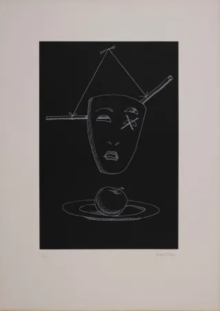 リトグラフ Ray - Les six masques voyants