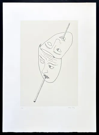 リトグラフ Ray - Man Ray (1890–1976) - Maschere - Lithograph on paper