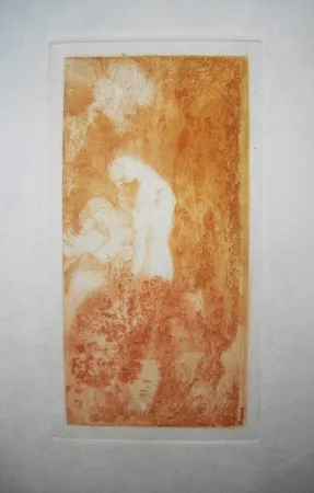 エッチング Redon - Baigneuse