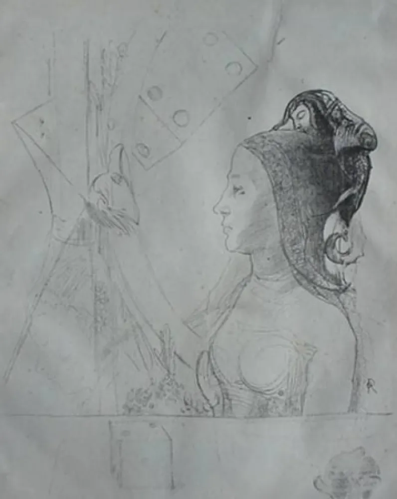 リトグラフ Redon - Planche d'essai 