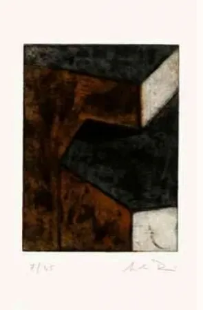 エッチング Rein - Ohne Titel (braun, grün, hell) 