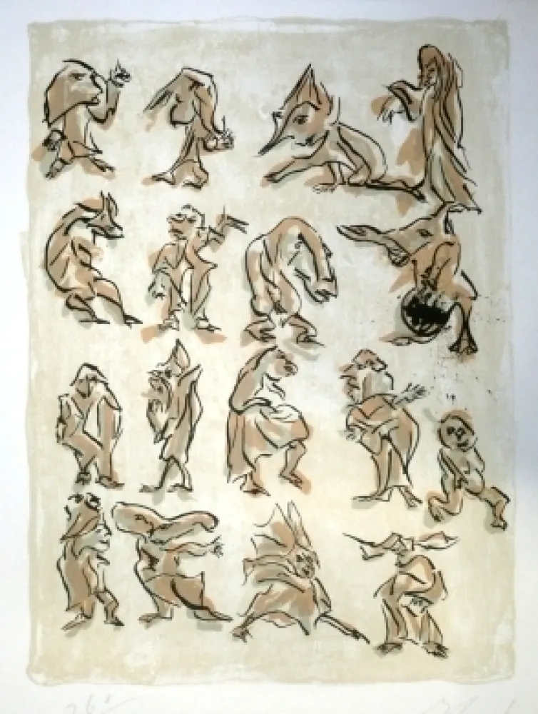 リトグラフ Reinhoud - 17 contre