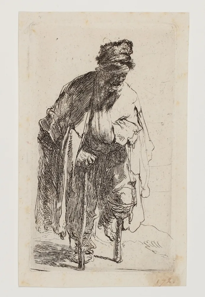 彫版 Rembrandt - Beggar with a wooden Leg