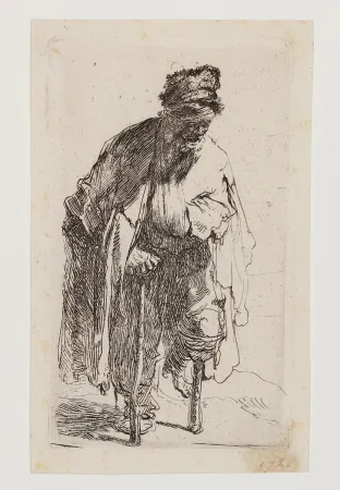 彫版 Rembrandt - Beggar with a wooden Leg