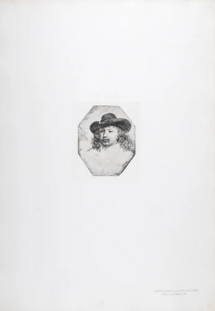 輪転グラビア印刷 Rembrandt - Jeune homme dans un octogone