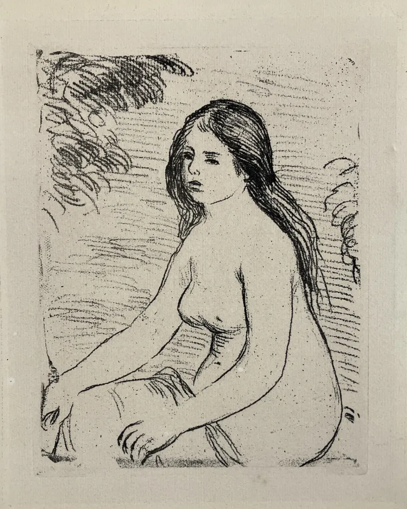 エッチング Renoir - Femme nue assise, circa 1906