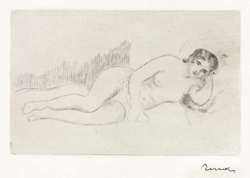 彫版 Renoir - Femme nue couche (tournée a droite) 1ere planche 