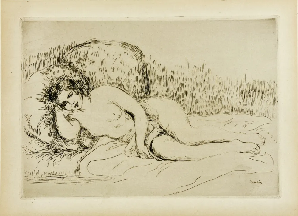 エッチング Renoir - Femme nue couchée (tournée à gauche), 1906