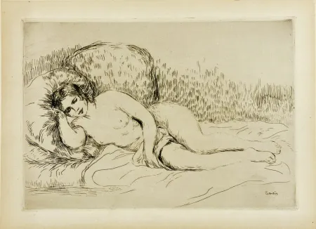 エッチング Renoir - Femme nue couchée (tournée à gauche), 1906