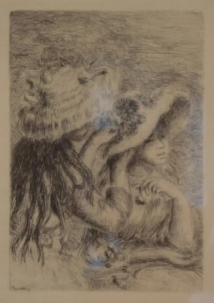 彫版 Renoir - Le Chapeau Épinglé. La Fille de Berthe Morisot et sa Cousine.