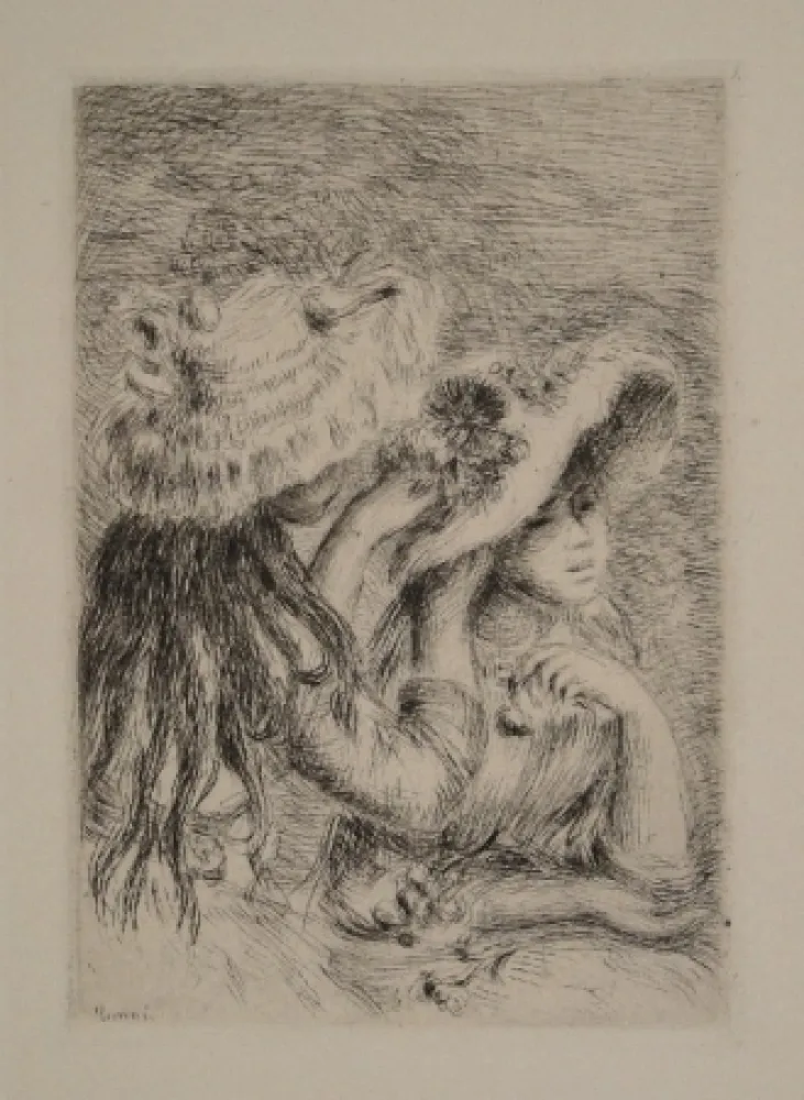 彫版 Renoir - Le Chapeau Épinglé. La Fille de Berthe Morisot et sa Cousine