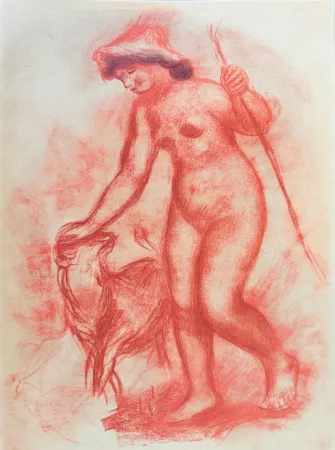 リトグラフ Renoir - Shepherdess and Lamb