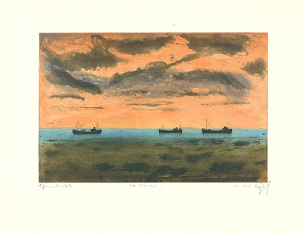 エッチングと　アクチアント Rigal J.j.j. - Thonniers au large de Rosas