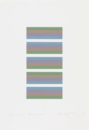 シルクスクリーン Riley - Intervals 3, Blue / Green