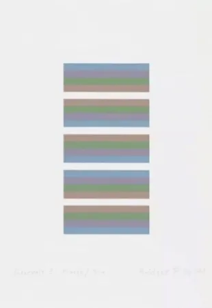 シルクスクリーン Riley - Intervals 3 - Orange / Blue