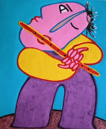 彫版 Ripolles - Le flutiste