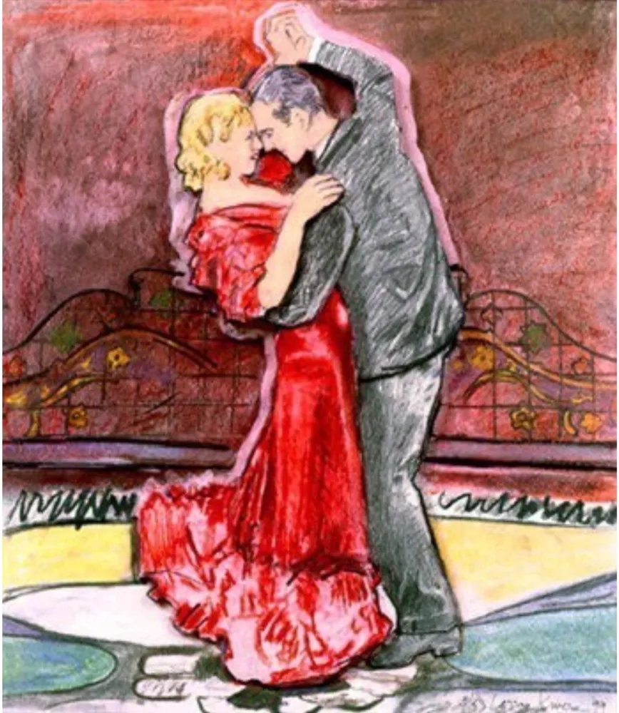 リトグラフ Rivers - Fred and Ginger