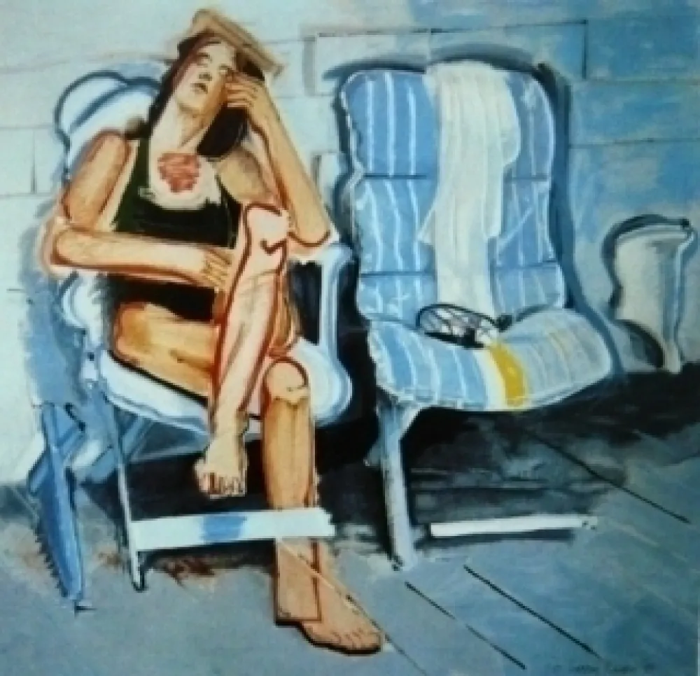 シルクスクリーン Rivers - House of cards blue