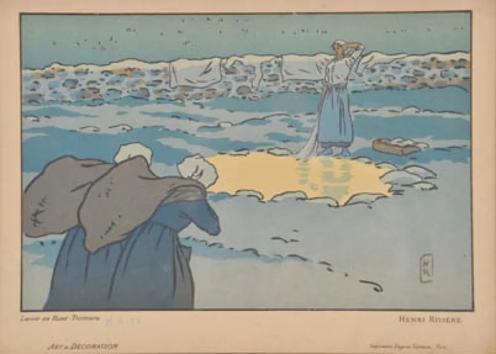 リトグラフ Riviere - Lavoir au Haut-Trestraou