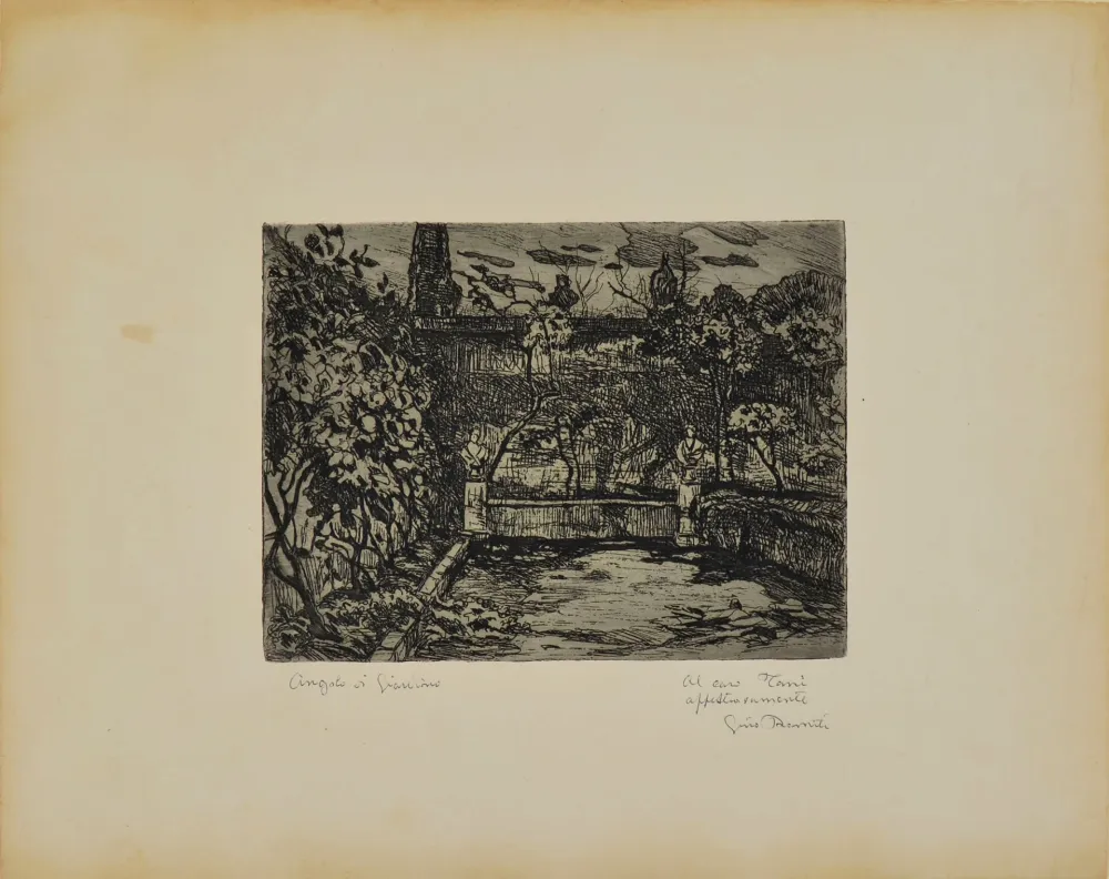エッチング Romiti - ANGOLO DI GIARDINO
