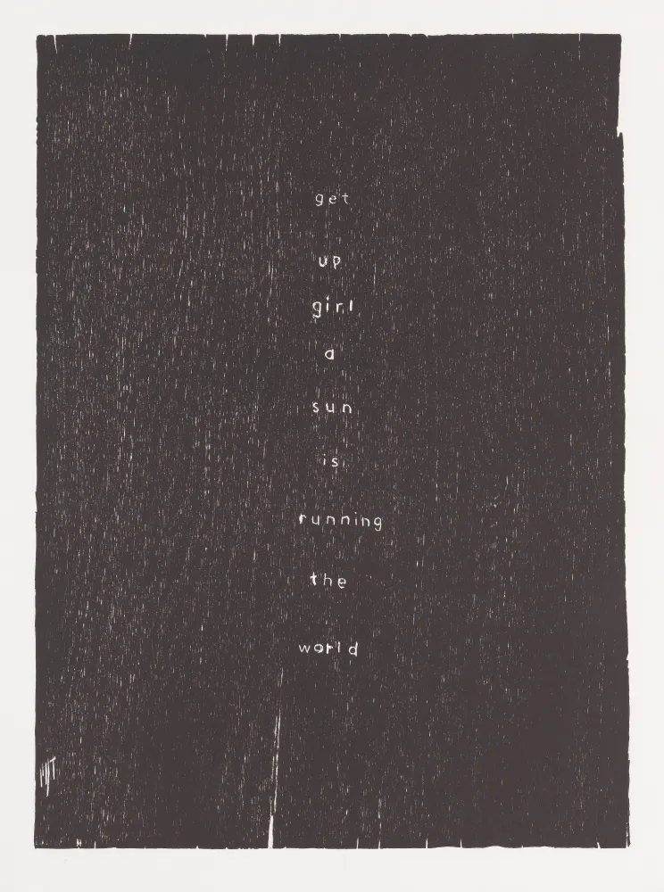 木版 Rondinone - Get up girl a sun is running the world