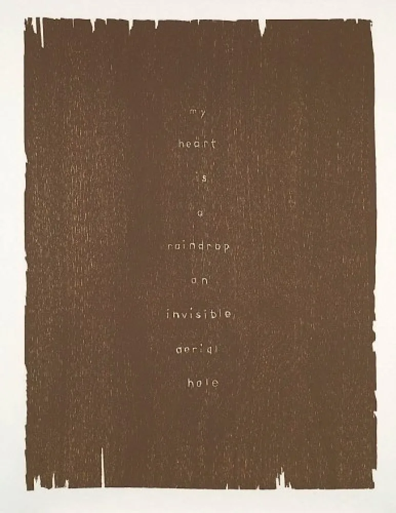 木版 Rondinone - My heart is a raindrop an invisible aerial hole