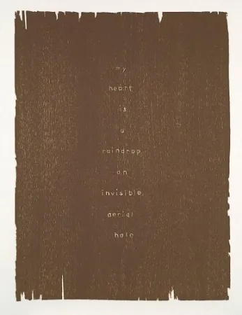 木版 Rondinone - My heart is a raindrop an invisible aerial hole