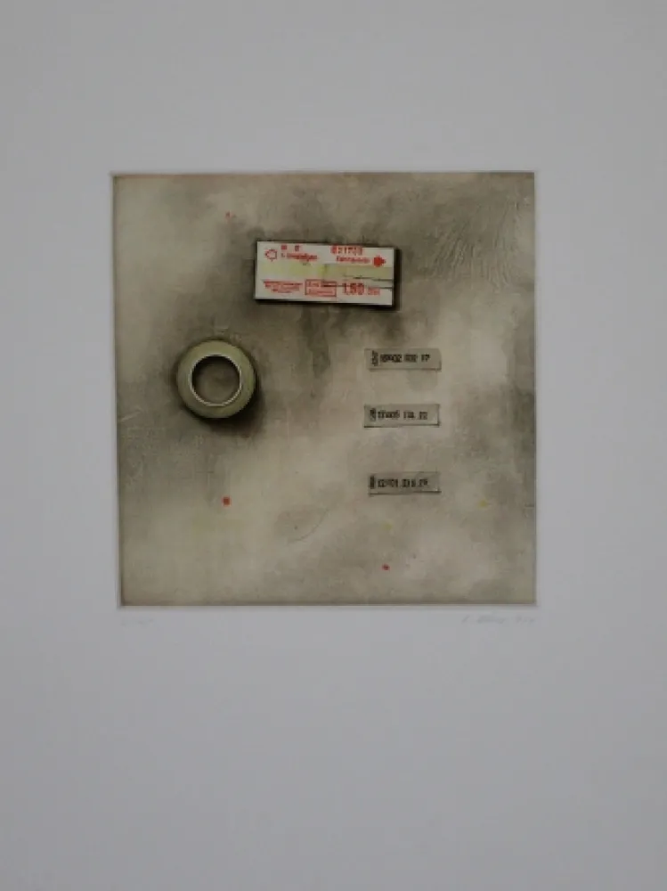 エッチングと　アクチアント Rösel - Die Fahrkarte wurde angerissen