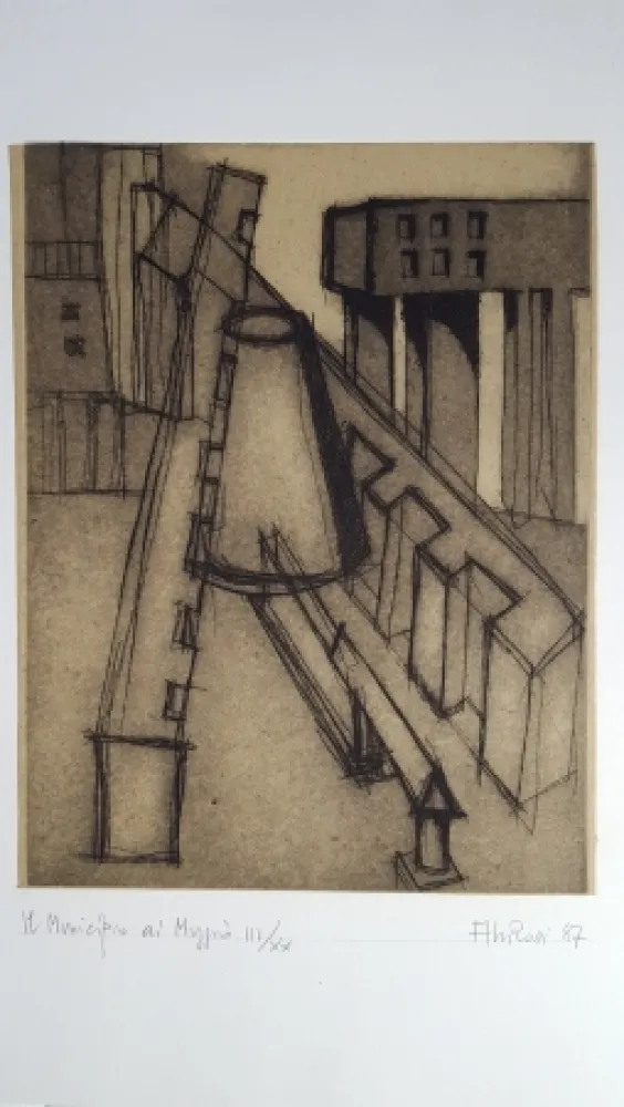 エッチングと　アクチアント Rossi - Il municipio di Muggiò