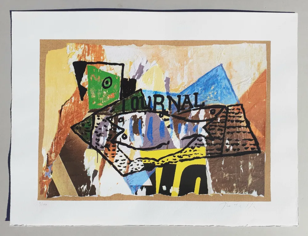 シルクスクリーン Rotella - Il giornale di Picasso