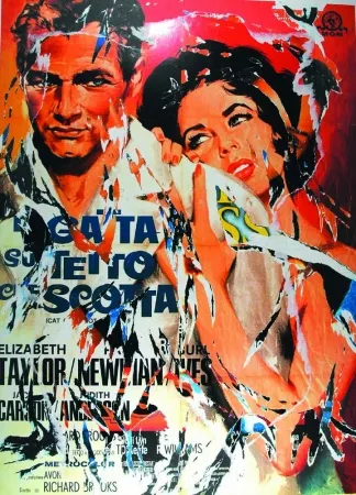 シルクスクリーン Rotella - La gatta sul tetto che scotta