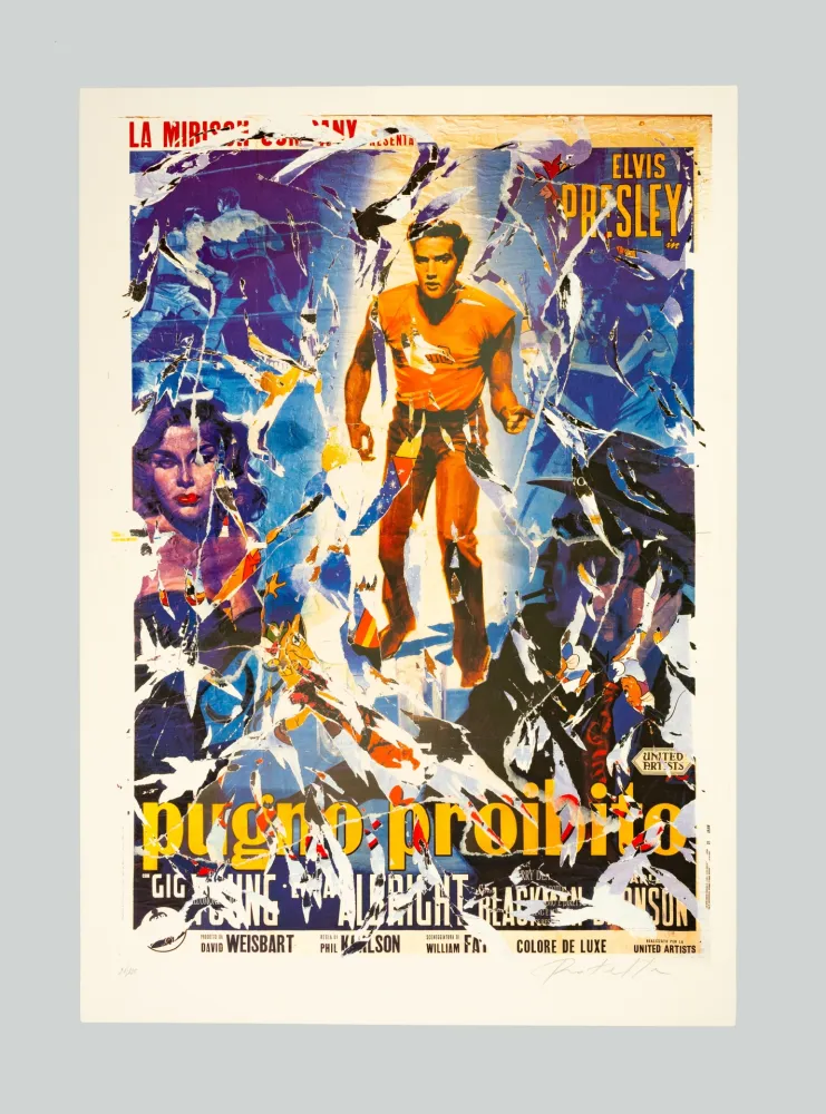 シルクスクリーン Rotella - Pugno proibito