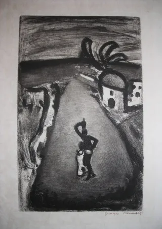 エッチング Rouault - Paysage Tropical