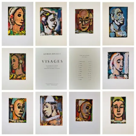 リトグラフ Rouault - Visages Portfolio