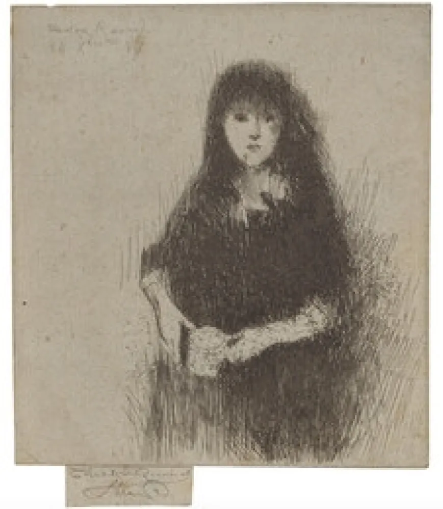 エッチング Roussel - Portrait of a Little Spanish Girl