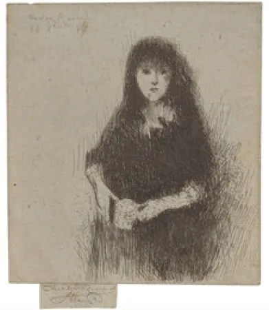 エッチング Roussel - Portrait of a Little Spanish Girl