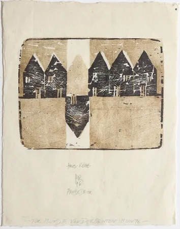 木版 Rüngeler - Haus - Reihe