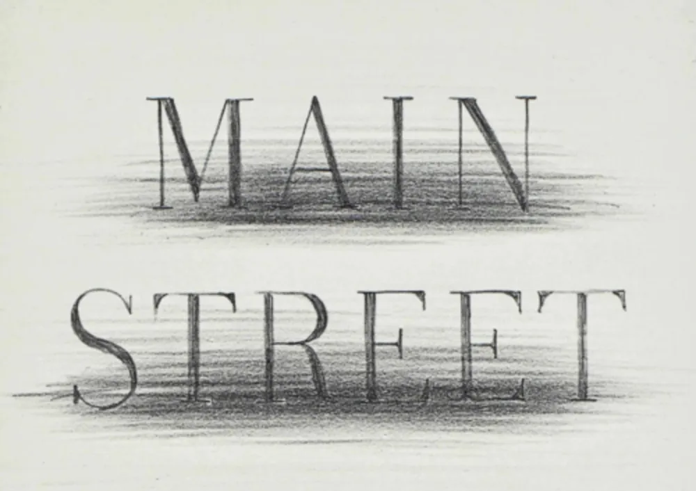 リトグラフ Ruscha - Main Street