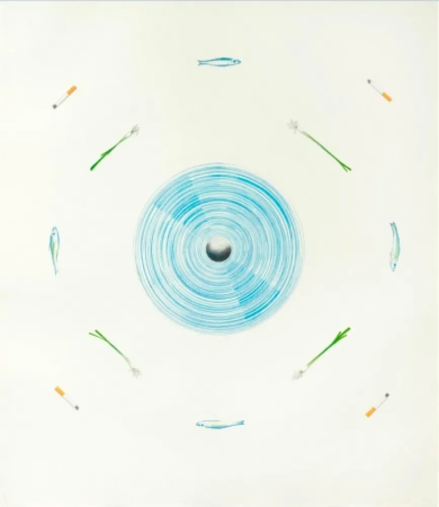 リトグラフ Ruscha - The fan and its surroundings