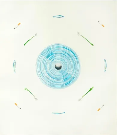 リトグラフ Ruscha - The fan and its surroundings