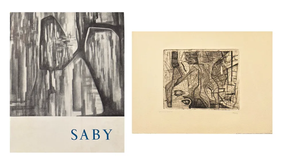 挿絵入り本 Saby - Catalogue avec gravure originale signée
