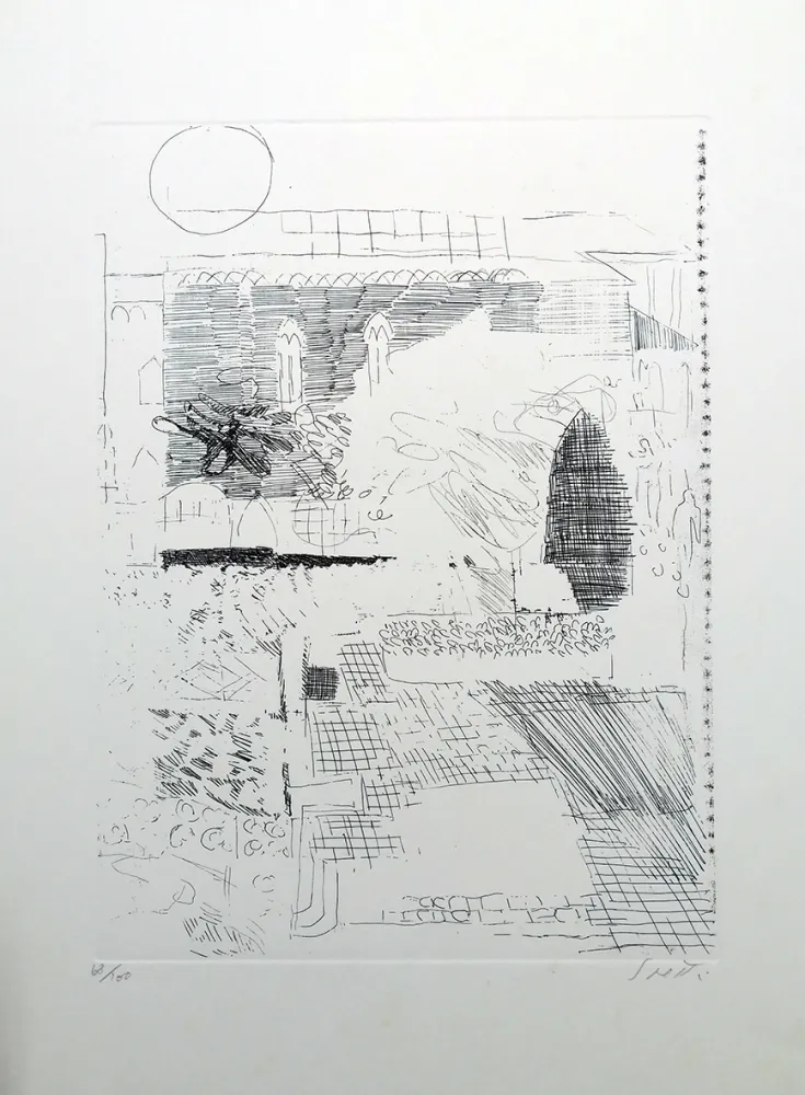 エッチング Saetti - Paesaggio