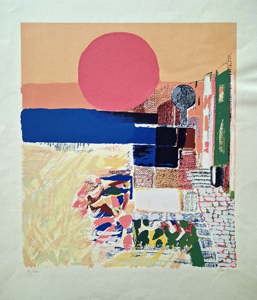 リトグラフ Saetti - Sole rosso