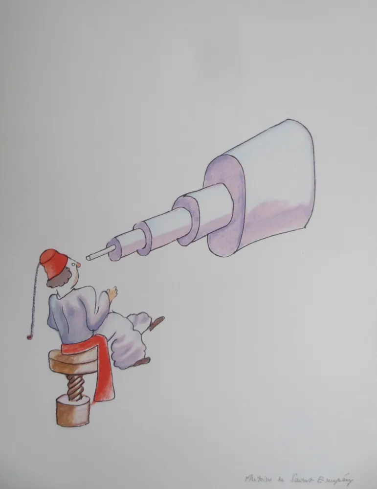 リトグラフ Saint-Exupéry - L'astronome